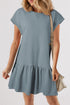 Minimalist Solid Cap Sleeve Drop Waist T Shirt Dress