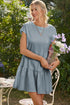 Minimalist Solid Cap Sleeve Drop Waist T Shirt Dress
