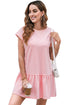 Minimalist Solid Cap Sleeve Drop Waist T Shirt Dress