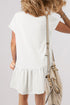 Minimalist Solid Cap Sleeve Drop Waist T Shirt Dress