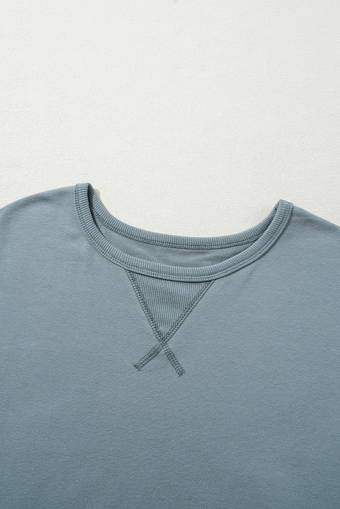 Minimalist Solid Cap Sleeve Drop Waist T Shirt Dress