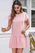 Minimalist Solid Cap Sleeve Drop Waist T Shirt Dress