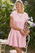 Minimalist Solid Cap Sleeve Drop Waist T Shirt Dress