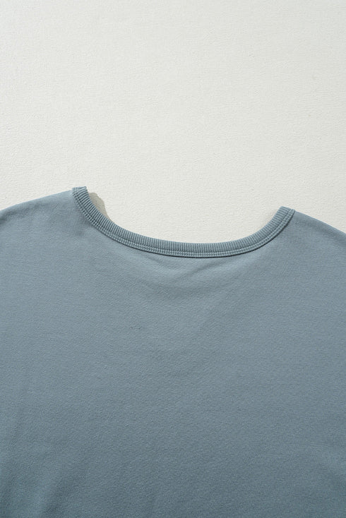 Minimalist Solid Cap Sleeve Drop Waist T Shirt Dress
