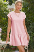 Minimalist Solid Cap Sleeve Drop Waist T Shirt Dress