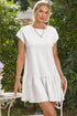 Minimalist Solid Cap Sleeve Drop Waist T Shirt Dress
