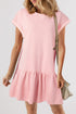 Minimalist Solid Cap Sleeve Drop Waist T Shirt Dress