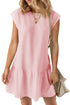 Minimalist Solid Cap Sleeve Drop Waist T Shirt Dress