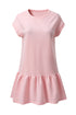 Minimalist Solid Cap Sleeve Drop Waist T Shirt Dress