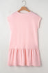 Minimalist Solid Cap Sleeve Drop Waist T Shirt Dress