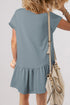 Minimalist Solid Cap Sleeve Drop Waist T Shirt Dress