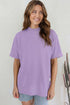 Minimalist Solid Mock Neck Cotton Stretch Tee