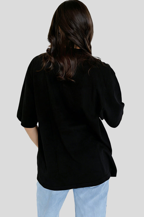 Minimalist Solid Mock Neck Cotton Stretch Tee