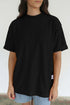 Minimalist Solid Mock Neck Cotton Stretch Tee