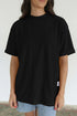 Minimalist Solid Mock Neck Cotton Stretch Tee