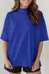 Minimalist Solid Mock Neck Cotton Stretch Tee