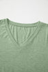 Minimalist Stretch V Neck Casual Long Sleeve Top