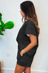 Minimalist Textured Drawstring Two Piece Short Sets