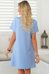 Minimalist Textured Short Sleeve A Line Mini Dress