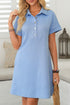 Minimalist Textured Short Sleeve A Line Mini Dress