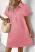 Minimalist Textured Short Sleeve A Line Mini Dress
