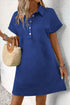 Minimalist Textured Short Sleeve A Line Mini Dress