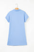 Minimalist Textured Short Sleeve A Line Mini Dress