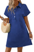 Minimalist Textured Short Sleeve A Line Mini Dress