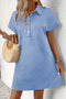 Minimalist Textured Short Sleeve A Line Mini Dress