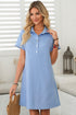Minimalist Textured Short Sleeve A Line Mini Dress