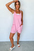 Minimalist V Neck Sleeveless Pocketed Casual Jersey Romper