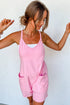 Minimalist V Neck Sleeveless Pocketed Casual Jersey Romper