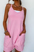 Minimalist V Neck Sleeveless Pocketed Casual Jersey Romper