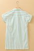 Mint Green St Patricks Striped Wide Short Sleeve Shift Mini Shirt Dress
