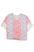 Mixed Animal Floral Print Cape Handkerchief Hem Top