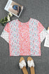 Mixed Animal Floral Print Cape Handkerchief Hem Top