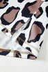 Mixed Animal Print Waffle Knit Zip Up Hoodie