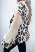 Mixed Animal Print Waffle Knit Zip Up Hoodie