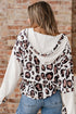 Mixed Animal Print Waffle Knit Zip Up Hoodie