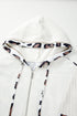 Mixed Animal Print Waffle Knit Zip Up Hoodie