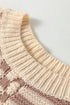 Mixed Checkerboard And Stripe Brushed Knit Sweater