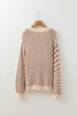 Mixed Checkerboard And Stripe Brushed Knit Sweater