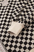 Mixed Checkered Patchwork High Low Long Sleeve Top