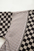Mixed Checkered Patchwork High Low Long Sleeve Top