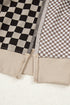 Mixed Checkered Patchwork High Low Long Sleeve Top