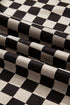 Mixed Checkered Patchwork High Low Long Sleeve Top