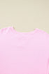 Mixed Floral Patched Sleeve Ribbed Trim Baggy Sweatshirt