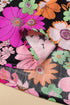 Mixed Floral Print Lace Trim Bubble Sleeve Blouse