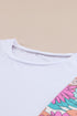 Mixed Floral Print Patchwork Short Sleeve Top