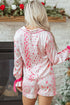 Mixed Floral Print Satin Long Sleeve Pajama Set